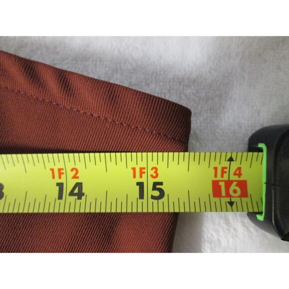 CIDER Rust Crepe Satin Sleeveless Dress Asymmetrical Hem Pleated Poly Span R21 - Picture 8 of 11